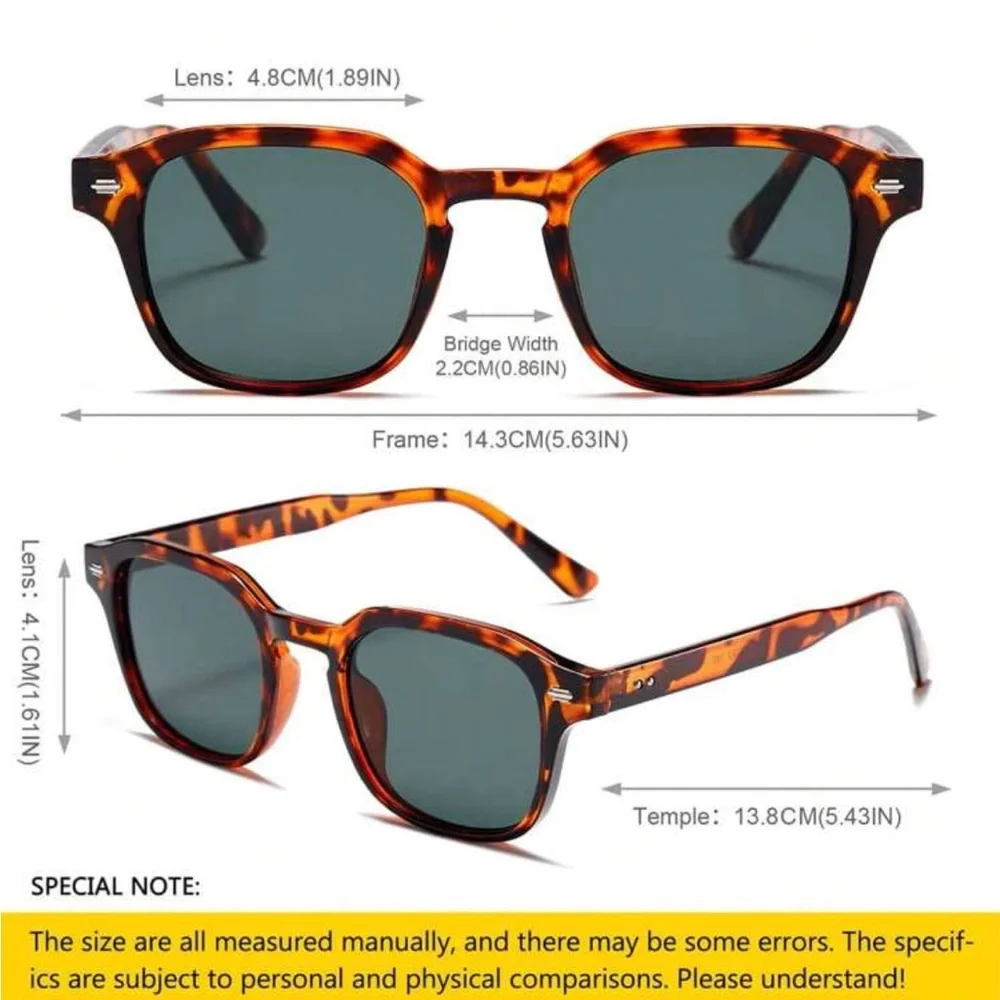 Sheen Kelly Men’s Retro Square Sunglasses Tortoiseshell NWT